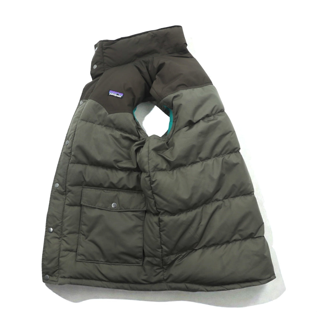 Patagonia スリングショット ダウンベスト Slingshot Down Vest スナップボタン XL ブラウン ウエスタン 27571FA12