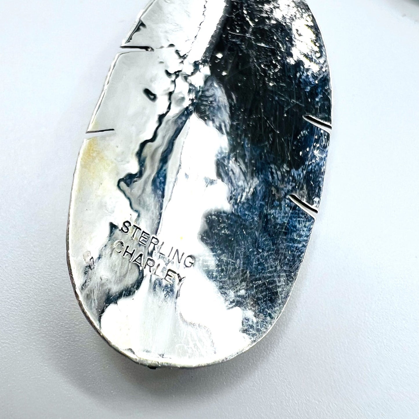 CHARLEY Vintage Navajo Necklace ナバホ族 フェザー ネックレス シルバー STERLING ホールマーク 刻印 インディアンジュエリー