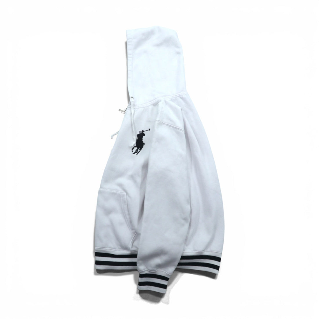 Polo Ralph Lauren 90s Big Pony Embroidery Zip Hoodie XL White Cotton Ribline