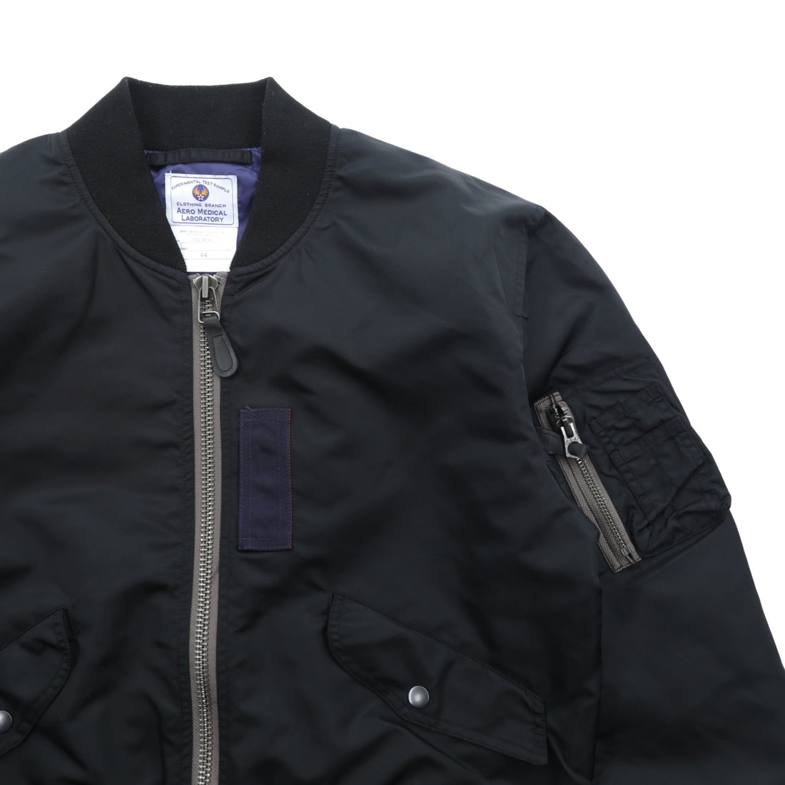 EXPERIMENTAL TEST SAMPLE L-2 Flight Jacket, Medium, Black, AERO MEDICAL LABORATORY BACKERS, Nylon IDEAL ZIP