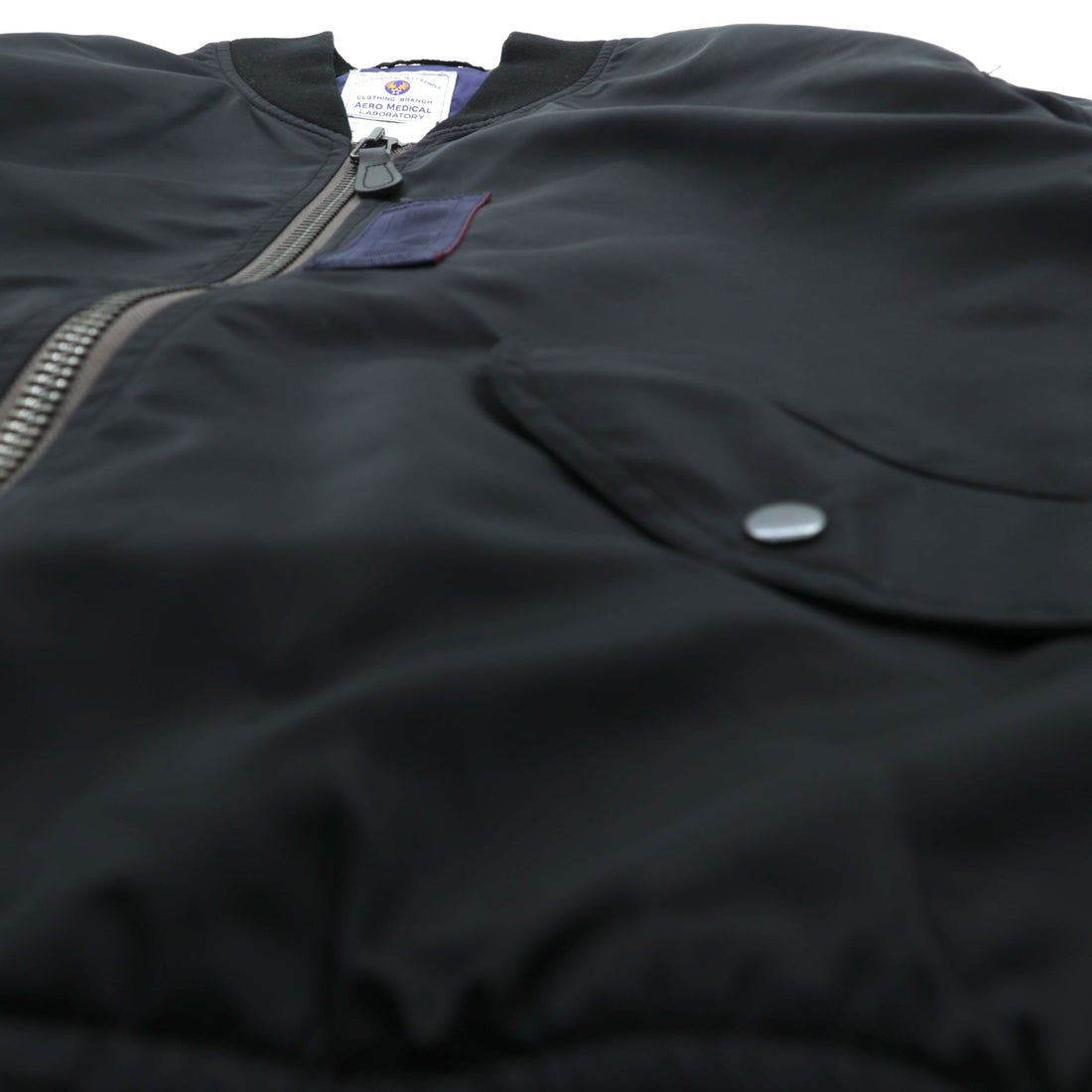 EXPERIMENTAL TEST SAMPLE L-2 Flight Jacket, Medium, Black, AERO MEDICAL LABORATORY BACKERS, Nylon IDEAL ZIP