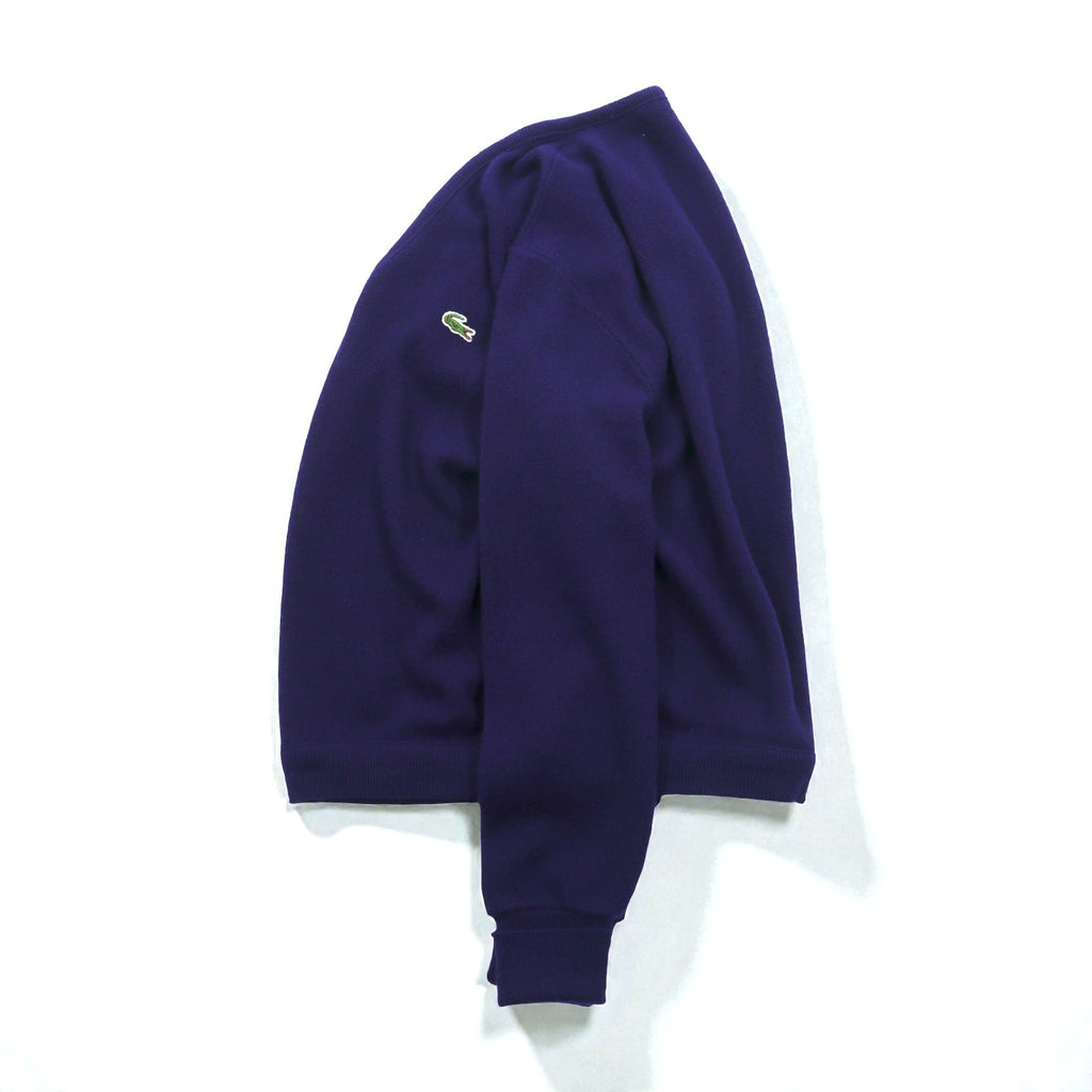 LACOSTE 70年代 ヴィンテージ Vネック ニット セーター S ネイビー アクリル