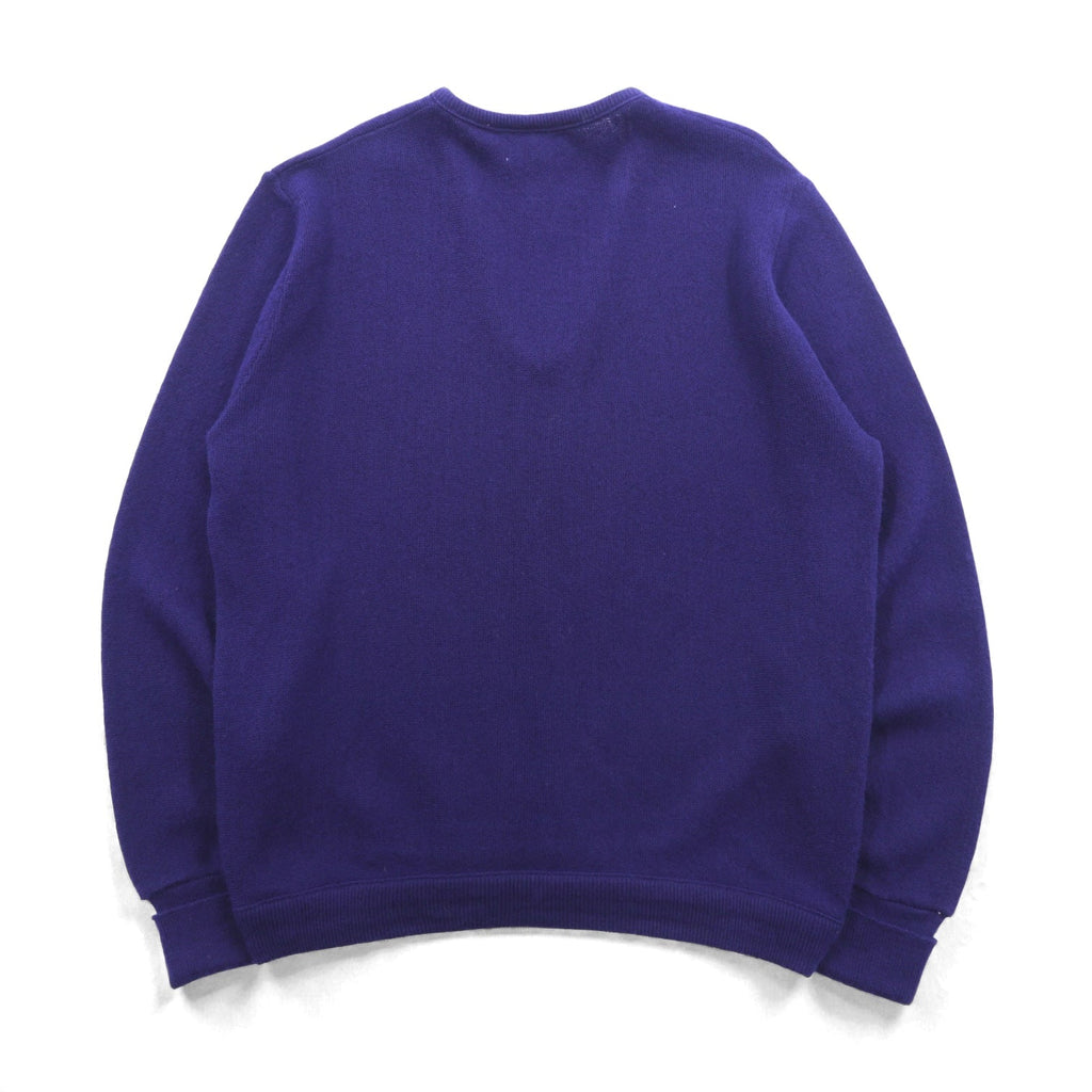 LACOSTE 70年代 ヴィンテージ Vネック ニット セーター S ネイビー アクリル