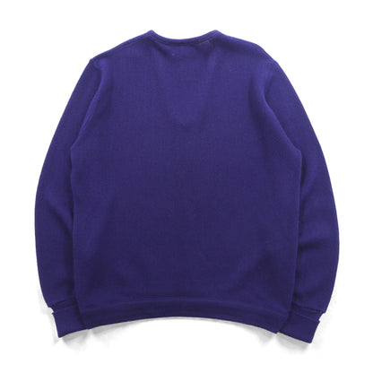 LACOSTE 70年代 ヴィンテージ Vネック ニット セーター S ネイビー アクリル