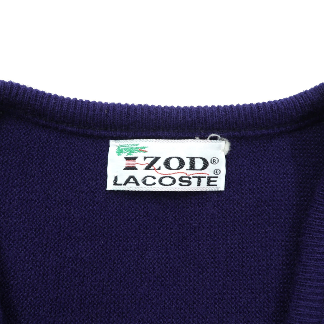 LACOSTE 70年代 ヴィンテージ Vネック ニット セーター S ネイビー アクリル