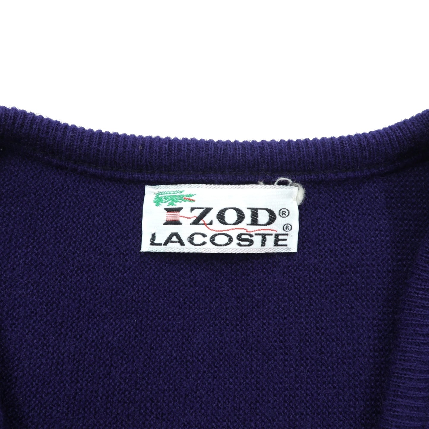 LACOSTE 70年代 ヴィンテージ Vネック ニット セーター S ネイビー アクリル