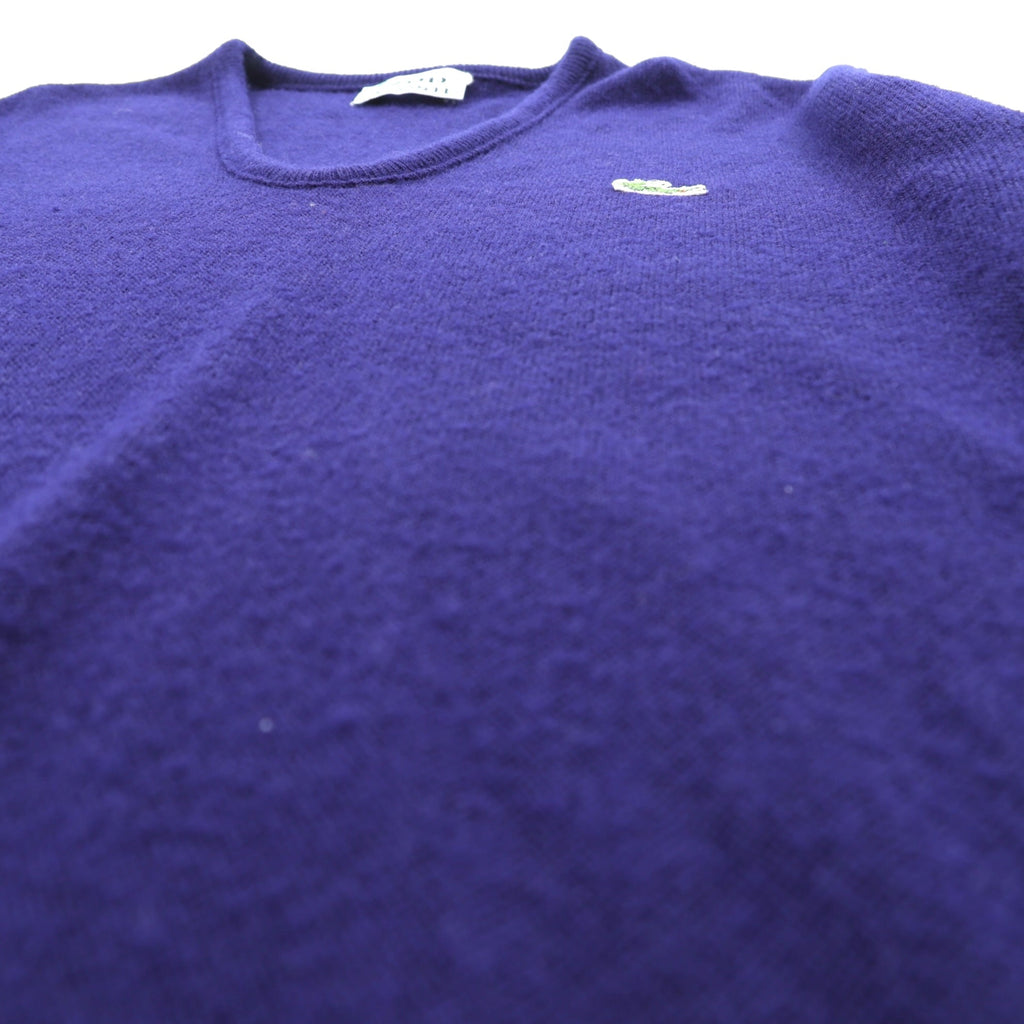 LACOSTE 70年代 ヴィンテージ Vネック ニット セーター S ネイビー アクリル