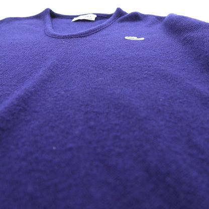 LACOSTE 70年代 ヴィンテージ Vネック ニット セーター S ネイビー アクリル