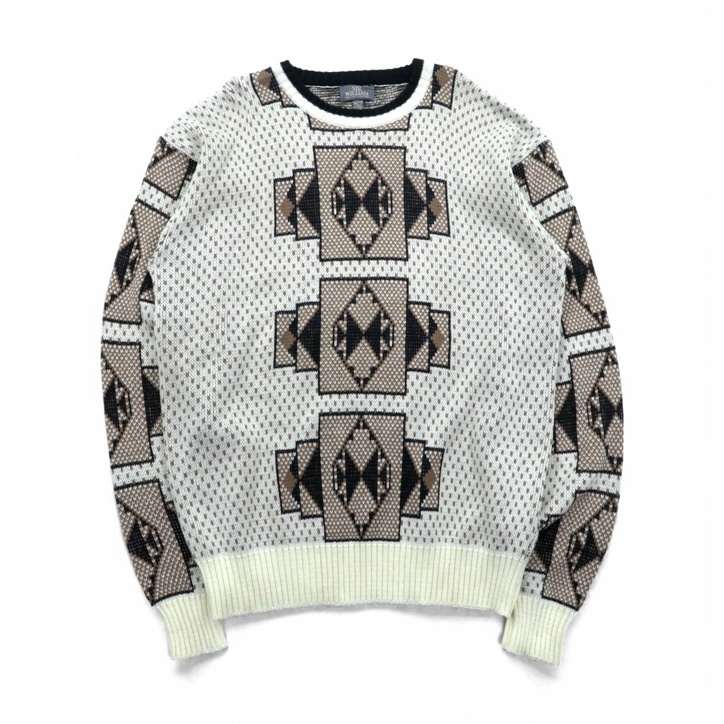 SIR WILLIAM 90年代 ヴィンテージ 総柄 ニット セーター XL アクリル