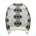 SIR WILLIAM 90年代 ヴィンテージ 総柄 ニット セーター XL アクリル