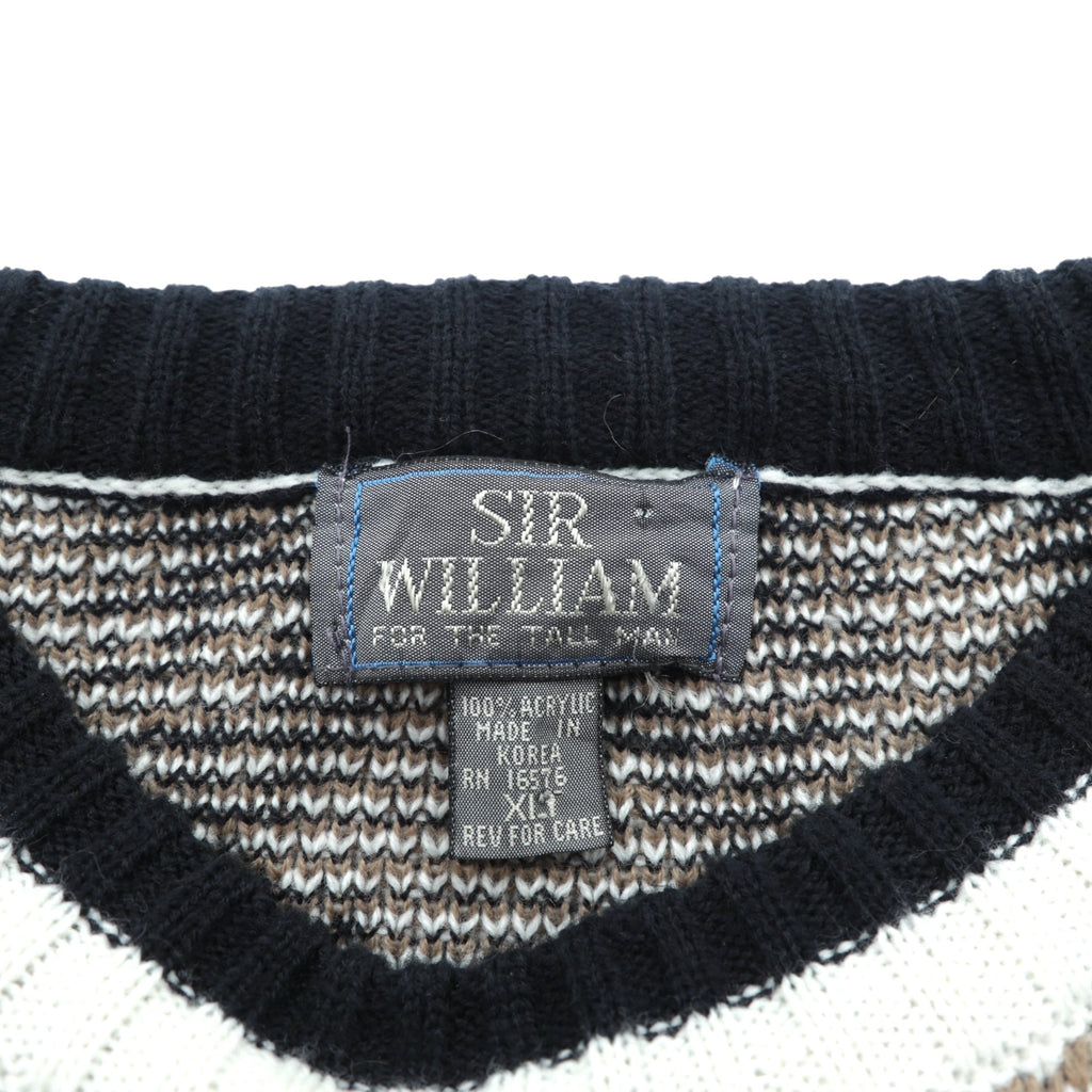 SIR WILLIAM 90年代 ヴィンテージ 総柄 ニット セーター XL アクリル