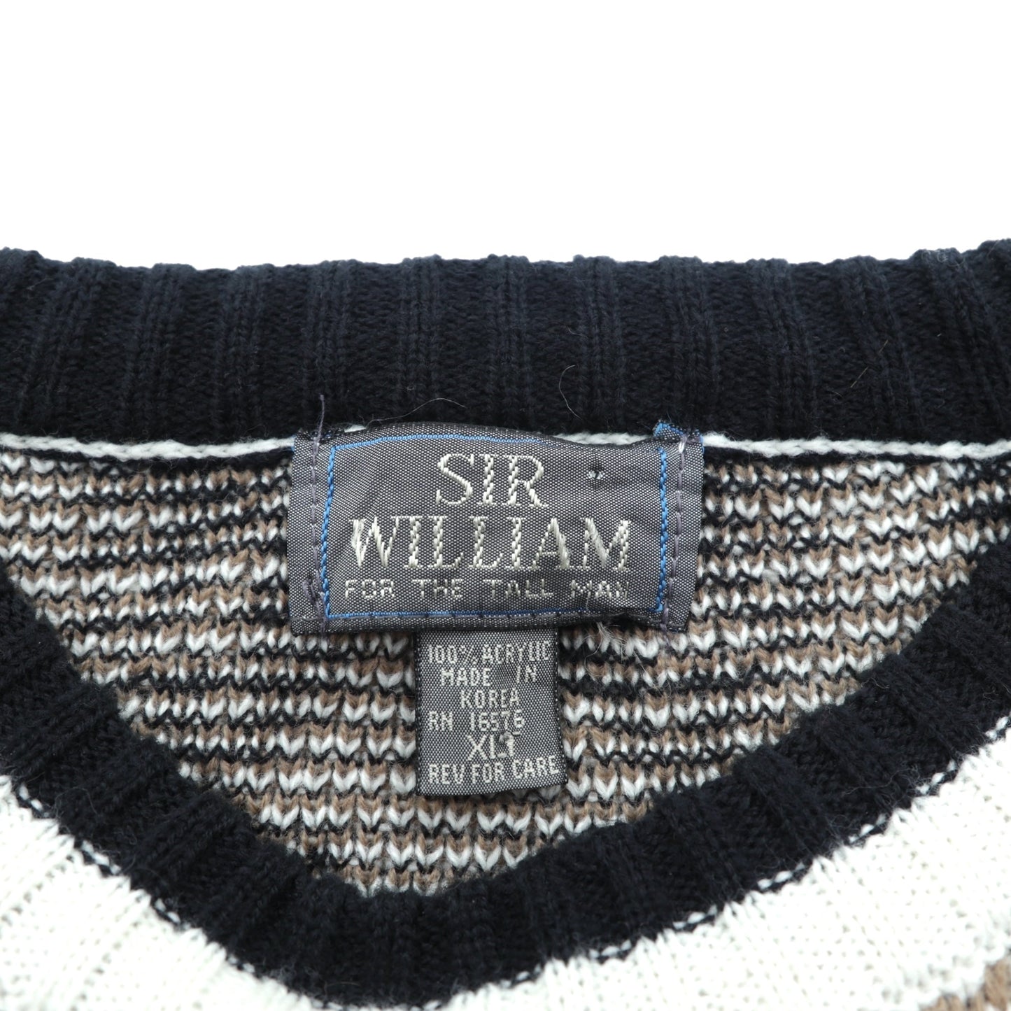 SIR WILLIAM 90年代 ヴィンテージ 総柄 ニット セーター XL アクリル