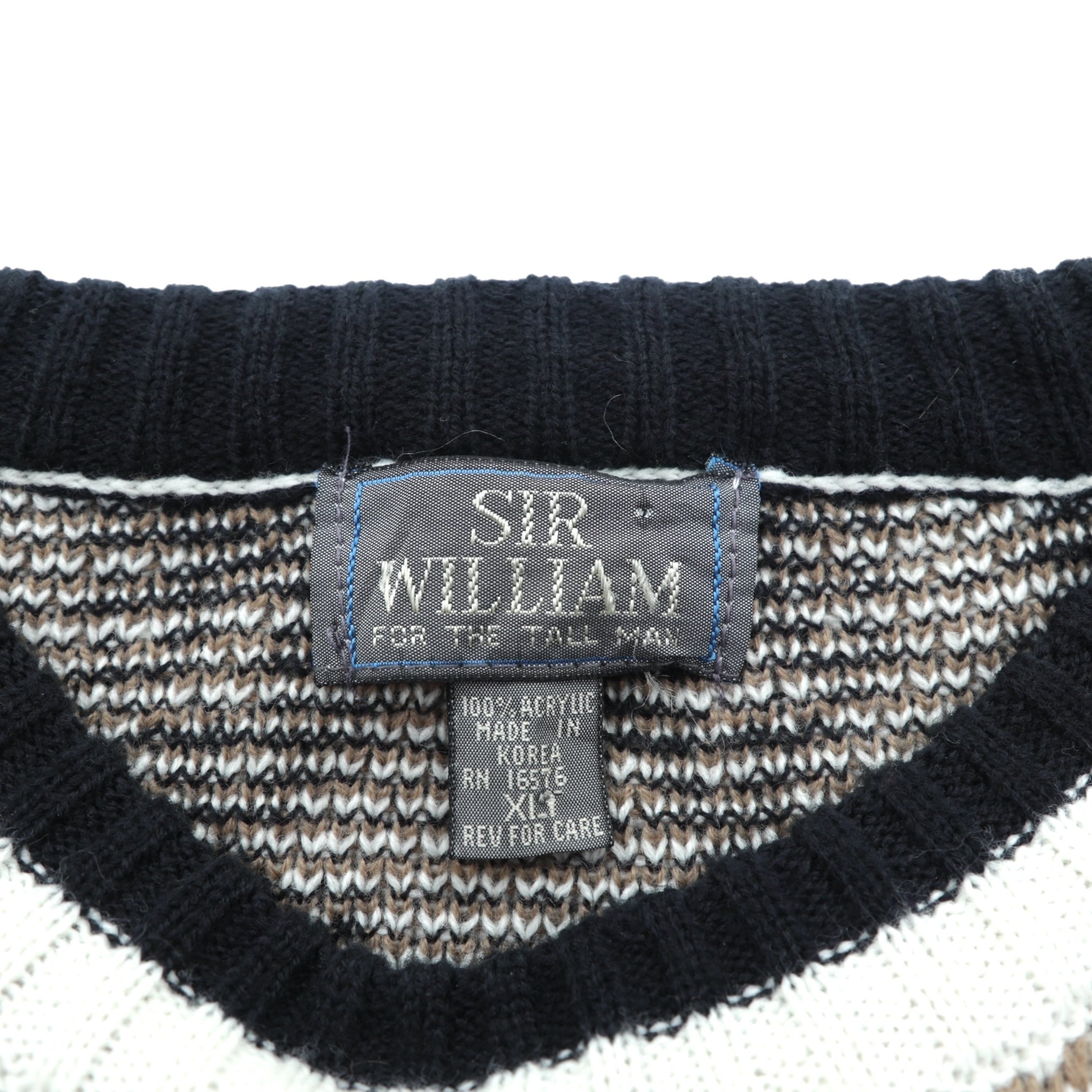 SIR WILLIAM 90年代 ヴィンテージ 総柄 ニット セーター XL アクリル