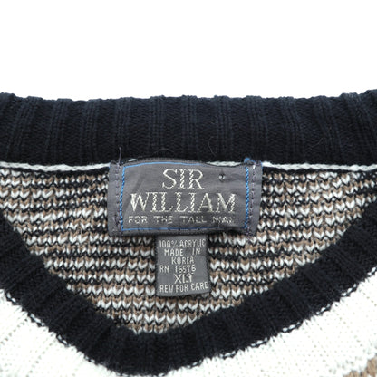 SIR WILLIAM 90年代 ヴィンテージ 総柄 ニット セーター XL アクリル