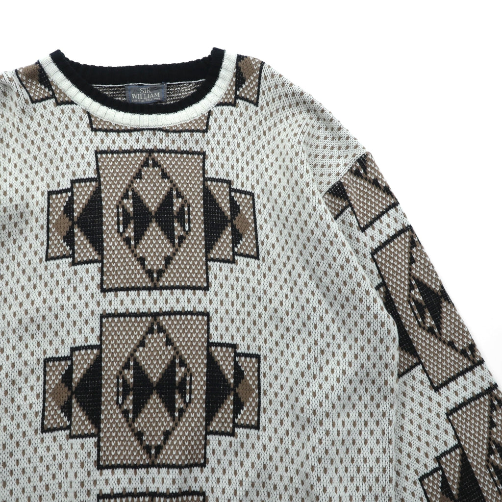 SIR WILLIAM 90年代 ヴィンテージ 総柄 ニット セーター XL アクリル