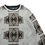 SIR WILLIAM 90年代 ヴィンテージ 総柄 ニット セーター XL アクリル