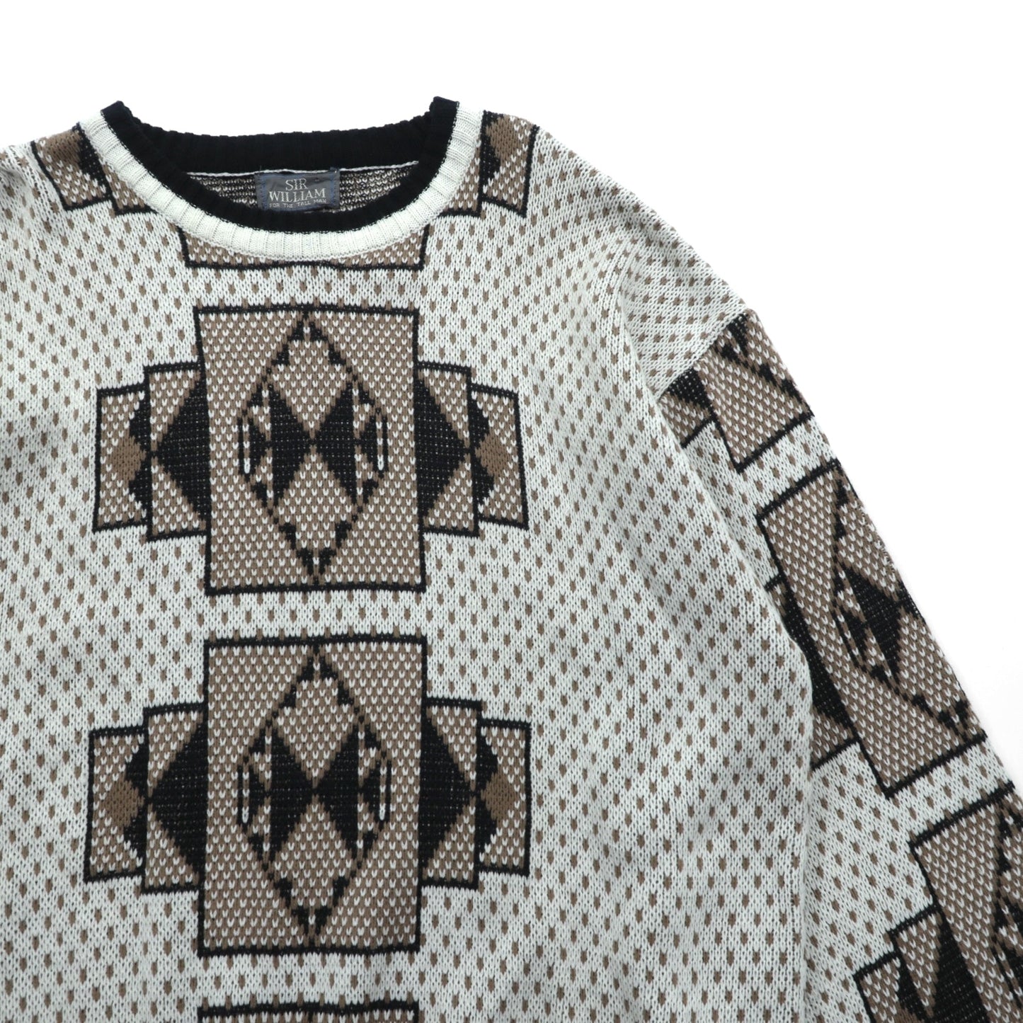 SIR WILLIAM 90年代 ヴィンテージ 総柄 ニット セーター XL アクリル