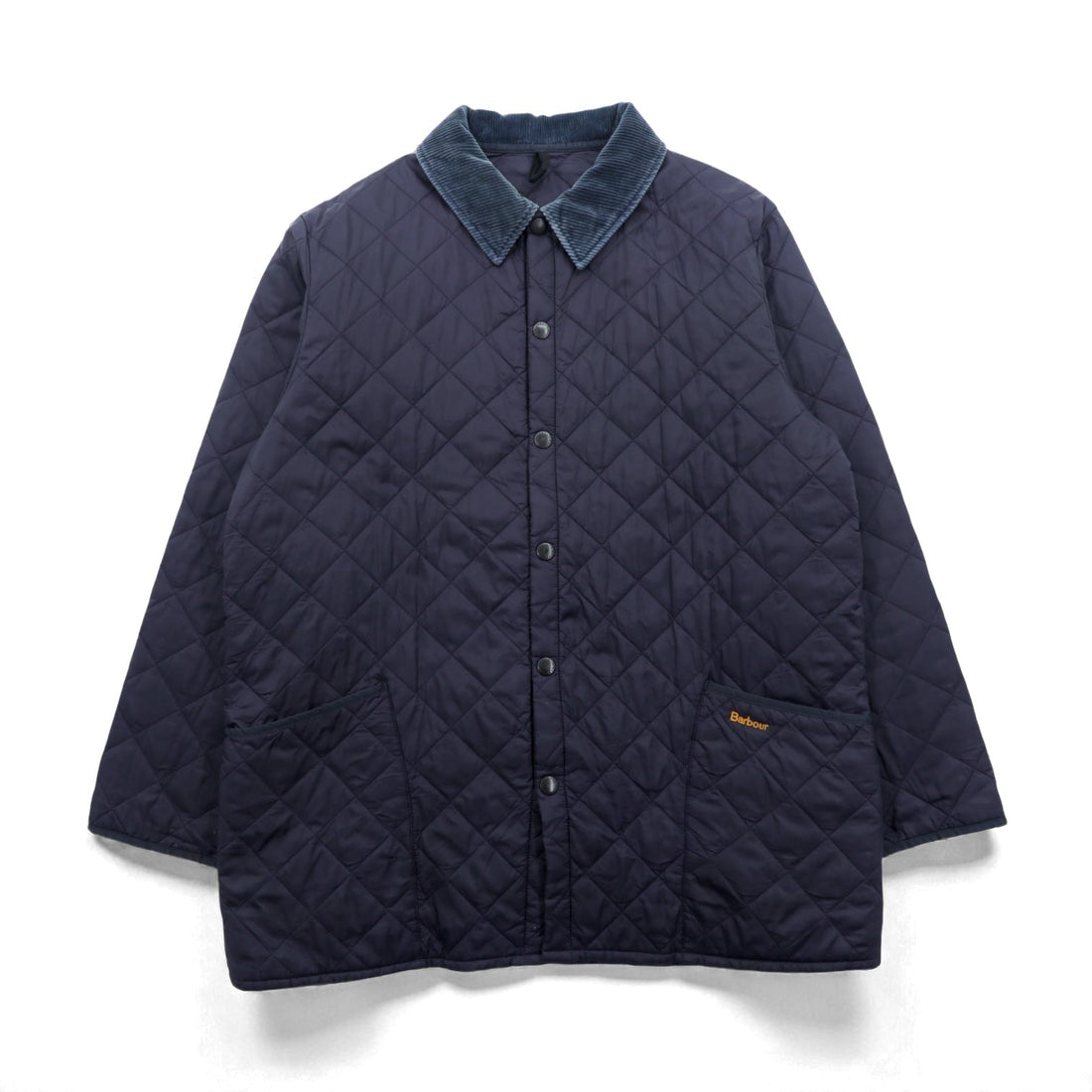 Barbour Quilting Jacket LIDDESDALE XL Navy Collar Corduroy Padded MQU0001NY91