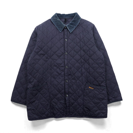 Barbour キルティングジャケット LIDDESDALE JACKET XL ネイビー 襟コーデュロイ 中綿 MQU0001NY91