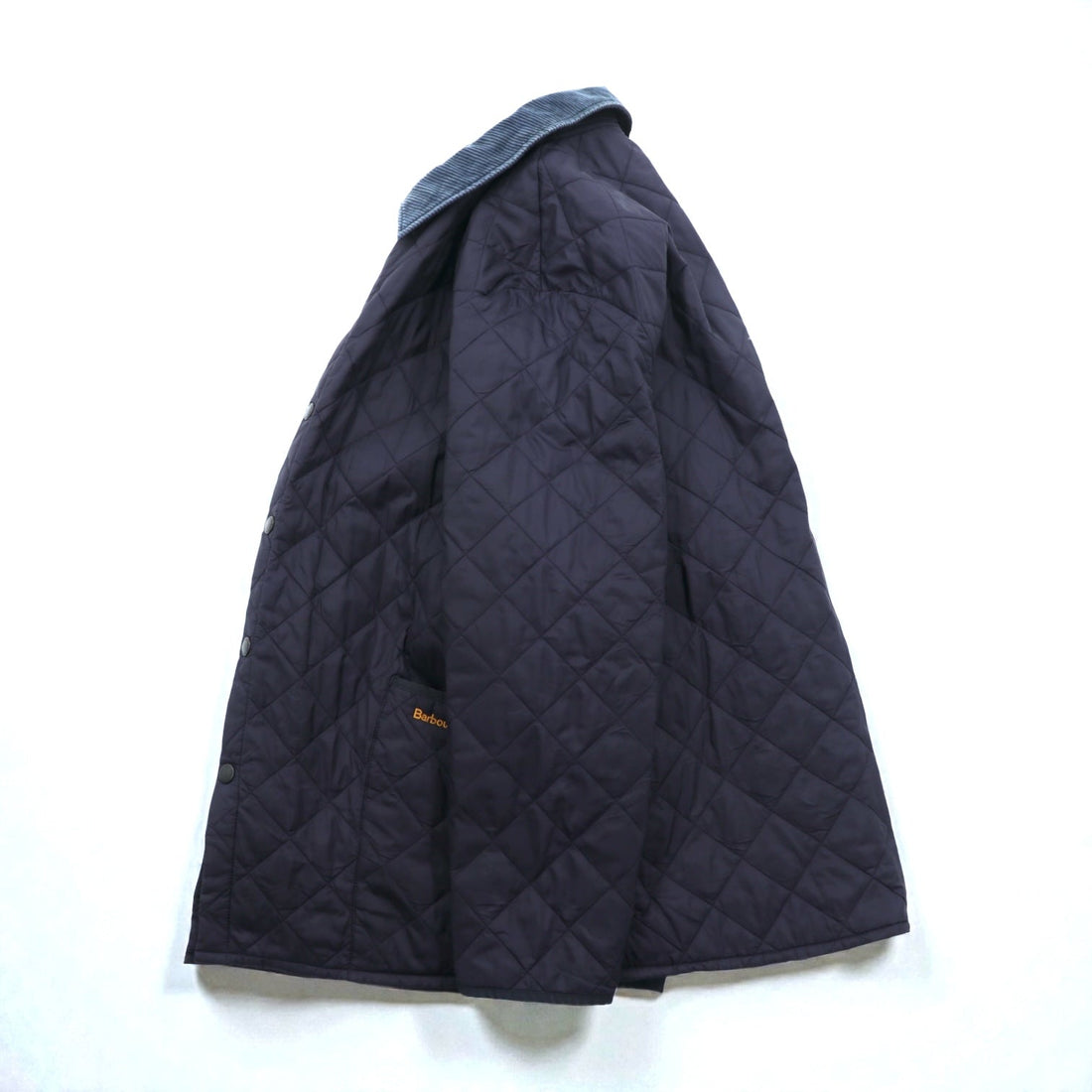 Barbour Quilting Jacket LIDDESDALE XL Navy Collar Corduroy Padded MQU0001NY91
