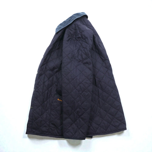 Barbour Quilting Jacket LIDDESDALE XL Navy Collar Corduroy Padded MQU0001NY91