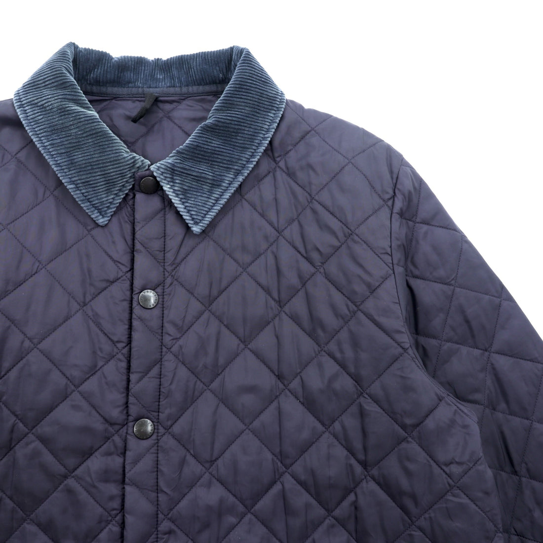 Barbour Quilting Jacket LIDDESDALE XL Navy Collar Corduroy Padded MQU0001NY91