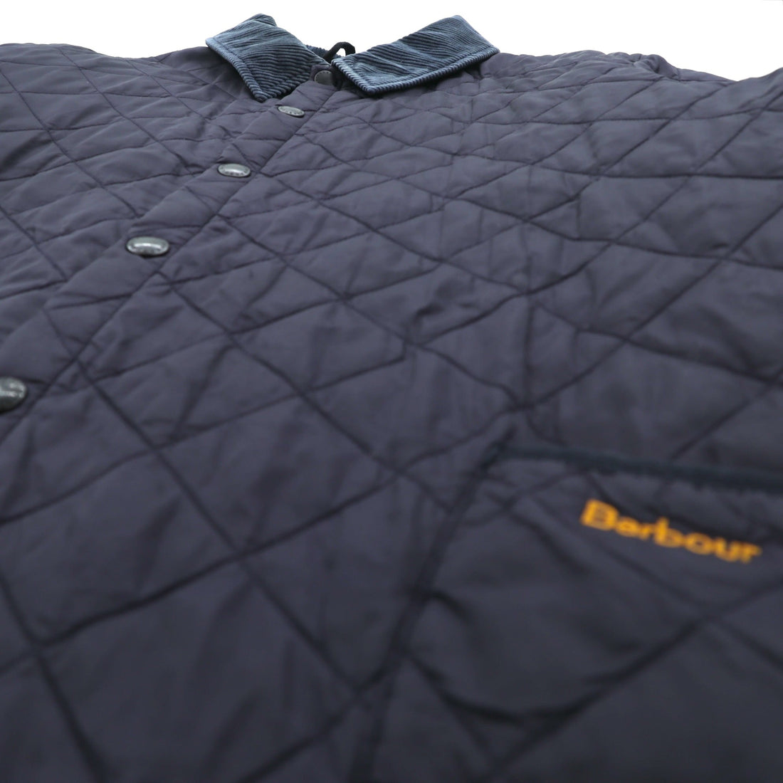Barbour Quilting Jacket LIDDESDALE XL Navy Collar Corduroy Padded MQU0001NY91