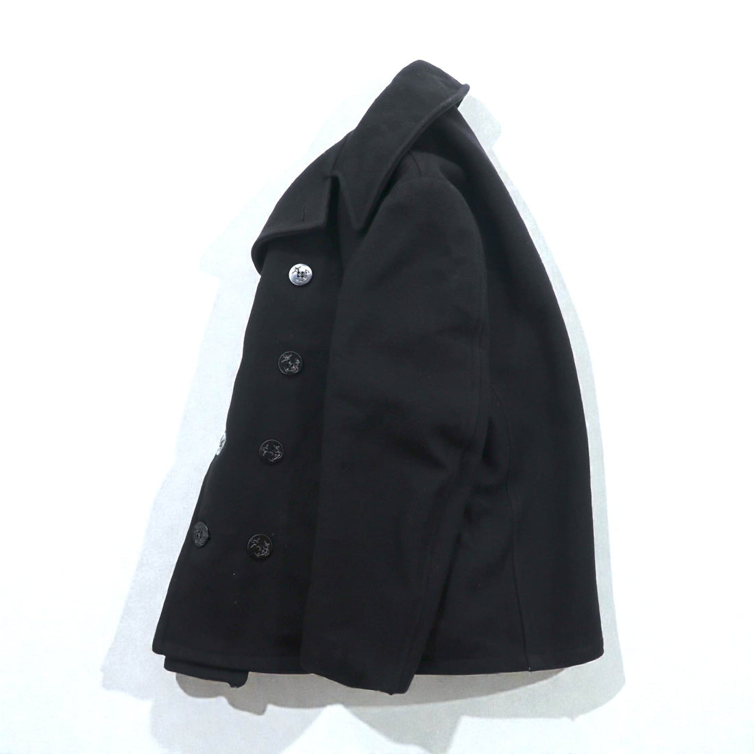 US NAVY 90年代 USA製 ヴィンテージ 10ボタン ピーコート XL ブラック メルトン ウール MP72132