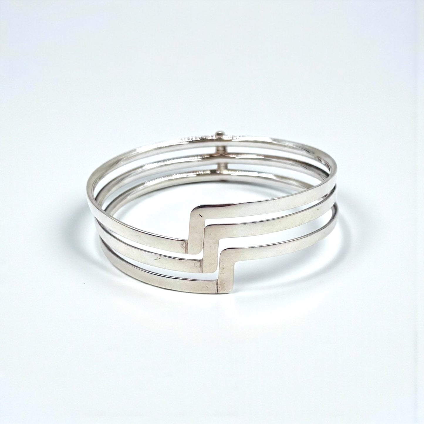GUCCI 3連 シルバー バングル ブレスレット SILVER 925 ヒンジ可動 イタリア製