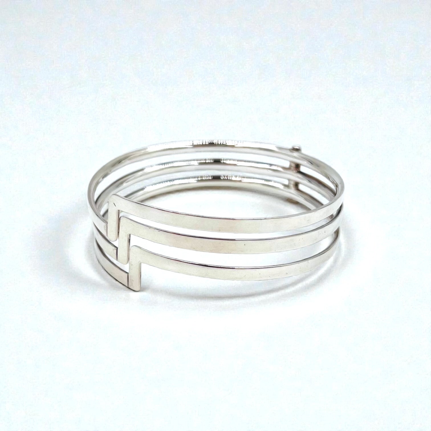 GUCCI 3連 シルバー バングル ブレスレット SILVER 925 ヒンジ可動