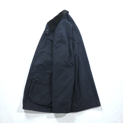 Mc Orvis 英国製 オイルドジャケット ワックスコットン ハンティングジャケット XL ネイビー 襟コーデュロイ ダブルジップ 裏地チェック イギリス製