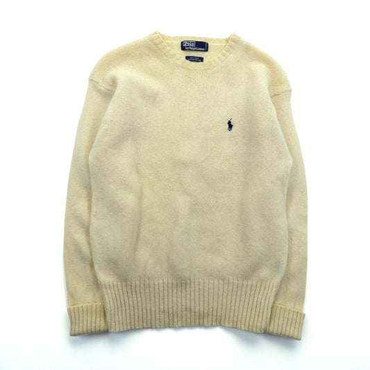 Polo Ralph Lauren 90年代 クルーネック ニット セーター M ウール 羊毛 スモールポニー刺繍 FROM SCOTISH YARN