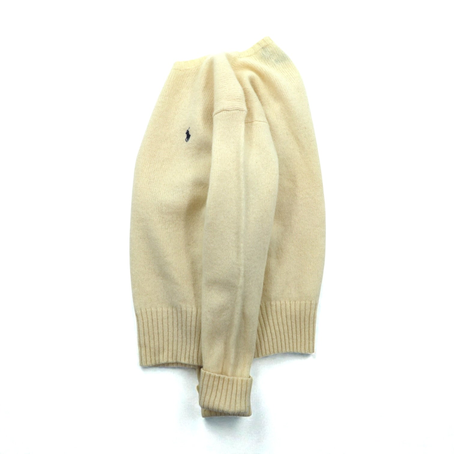 Polo Ralph Lauren 90年代 クルーネック ニット セーター M ウール 羊毛 スモールポニー刺繍 FROM SCOTISH YARN