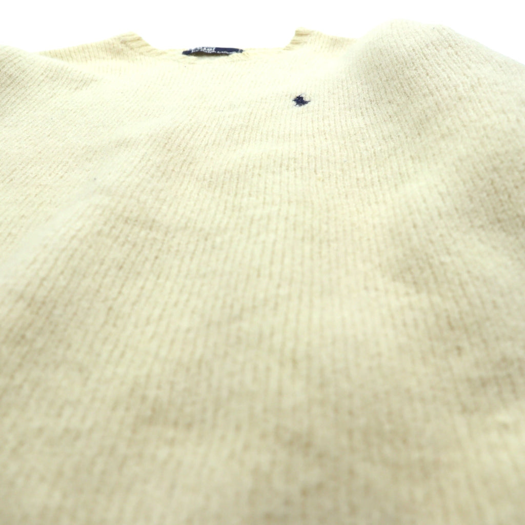 Polo Ralph Lauren 90年代 クルーネック ニット セーター M ウール 羊毛 スモールポニー刺繍 FROM SCOTISH YARN
