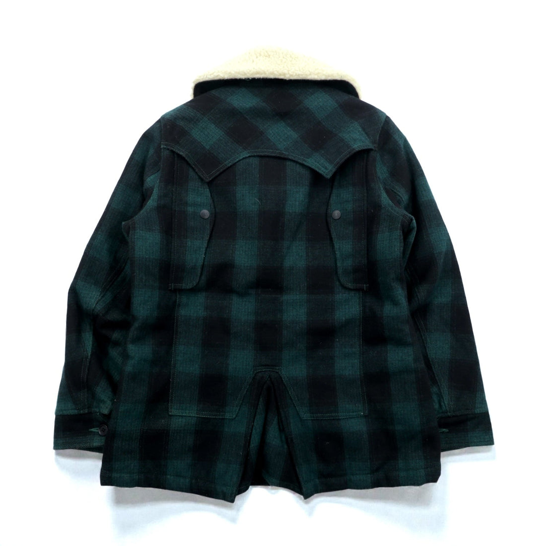 TMT FIELDS Boa Collar Ranch Coat, Gangster Size M, Green Wool Check, Chin Strap, Made in Japan, TJK-F1306