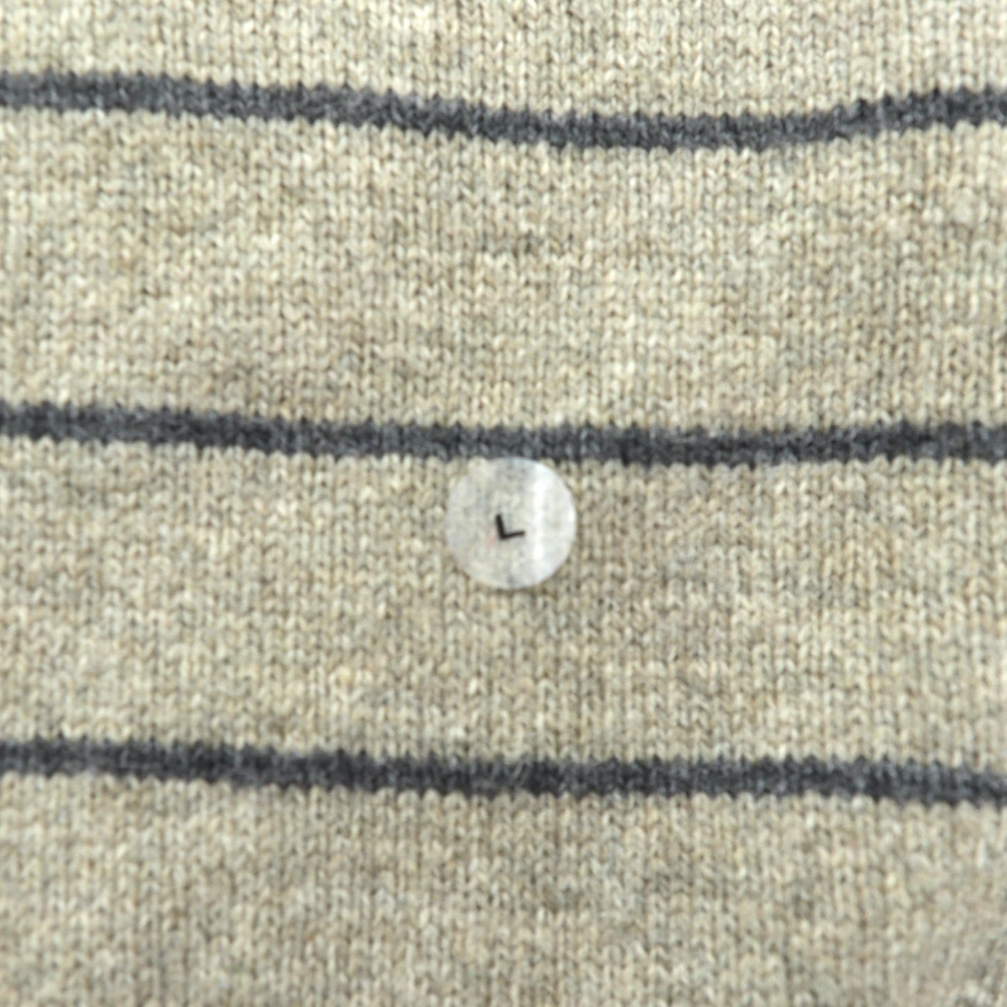 Eddie Bauer ハーフジップ ニット セーター L ブラウン ウール ボーダー 6007 未使用品