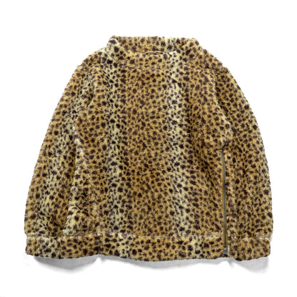 Johnbull レオパード プルオーバー フリースジャケット FREE ベージュ サイドジップ スリット ZC576XIA