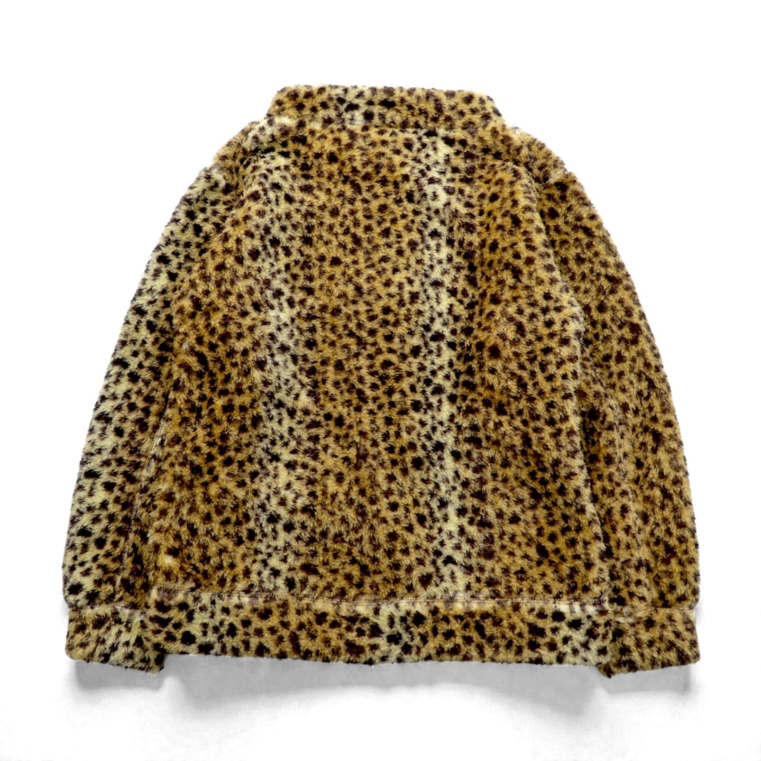 Johnbull Leopard Print Pullover Fleece Jacket, Free Size, Beige, Side Zip, Slit, ZC576XIA