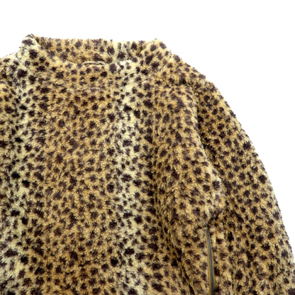 Johnbull レオパード プルオーバー フリースジャケット FREE ベージュ サイドジップ スリット ZC576XIA