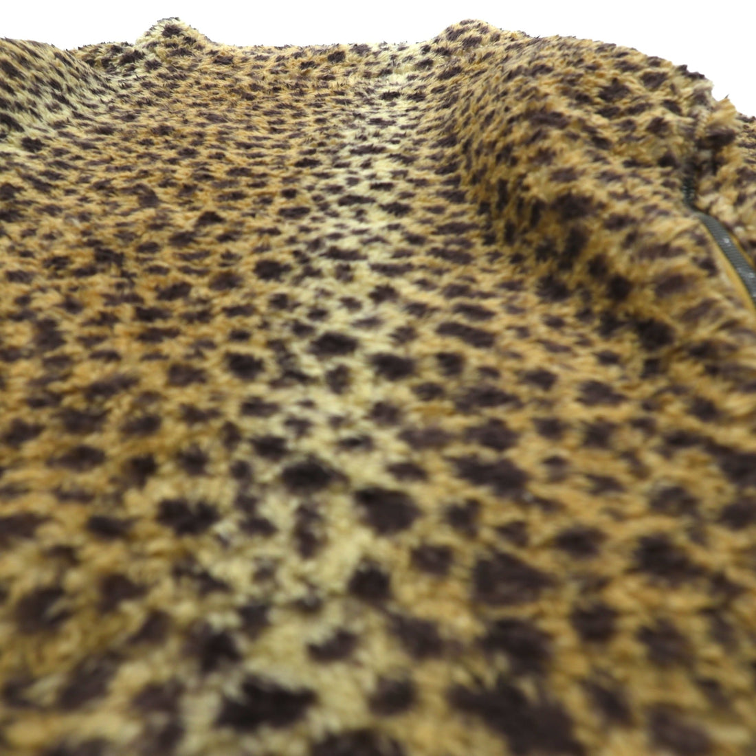 Johnbull Leopard Print Pullover Fleece Jacket, Free Size, Beige, Side Zip, Slit, ZC576XIA