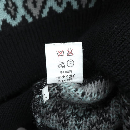 90s Japan Vintage Jacquard Knit DEMAIN CLAIR フェアアイル ニット セーター L ウール 総柄 90年代 日本製