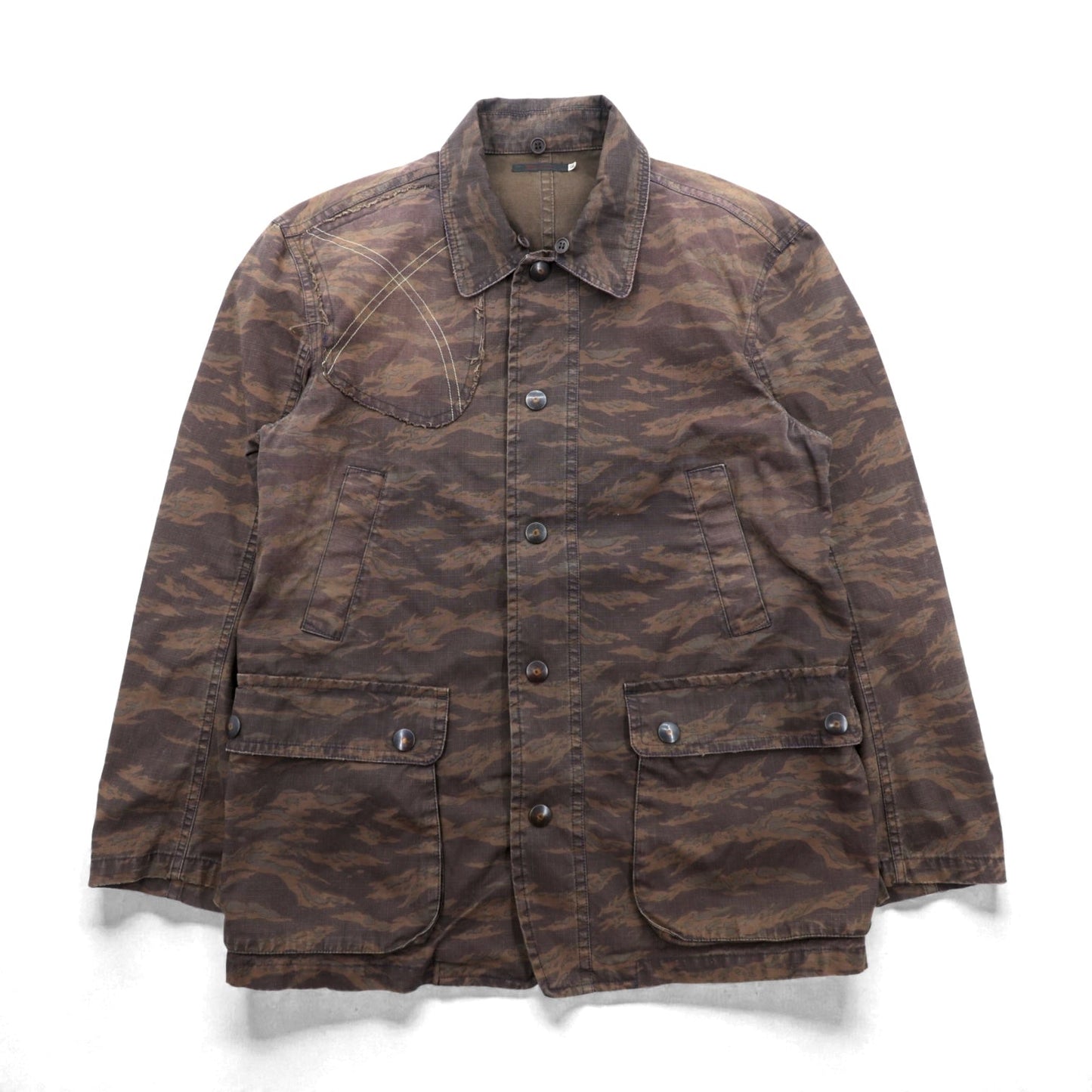 FULLCOUNT 襟ボア リップストップ デッキジャケット L カモフラ タイガーカモ 日本製
