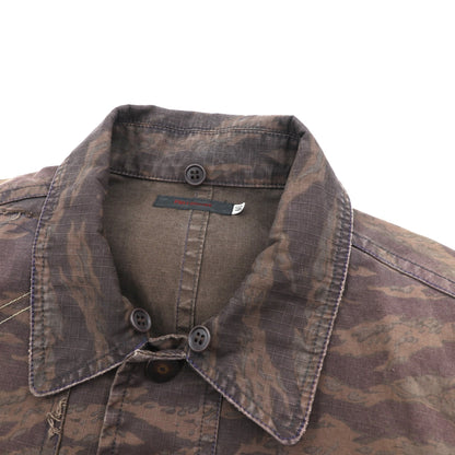 FULLCOUNT 襟ボア リップストップ デッキジャケット L カモフラ タイガーカモ 日本製