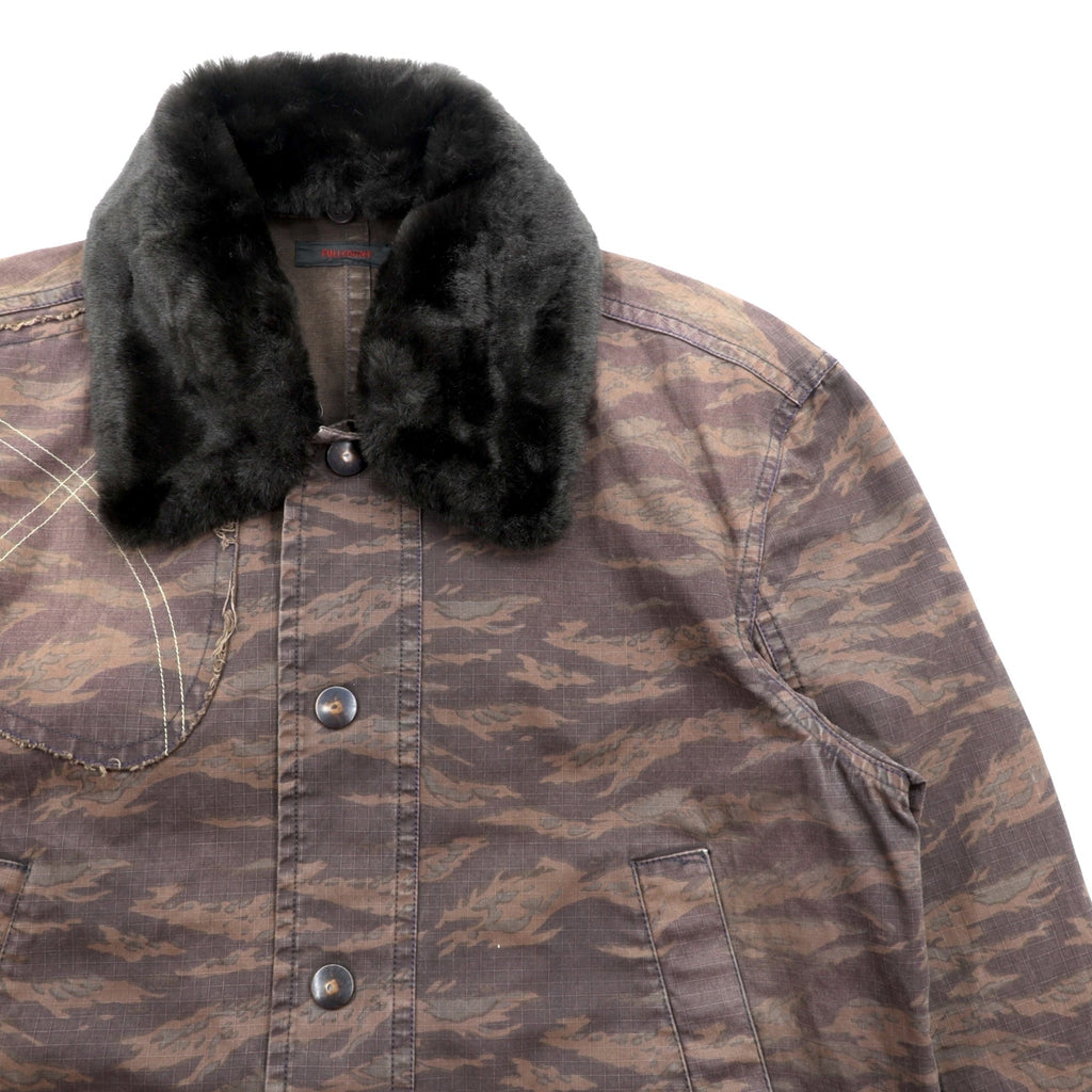 FULLCOUNT 襟ボア リップストップ デッキジャケット L カモフラ タイガーカモ 日本製
