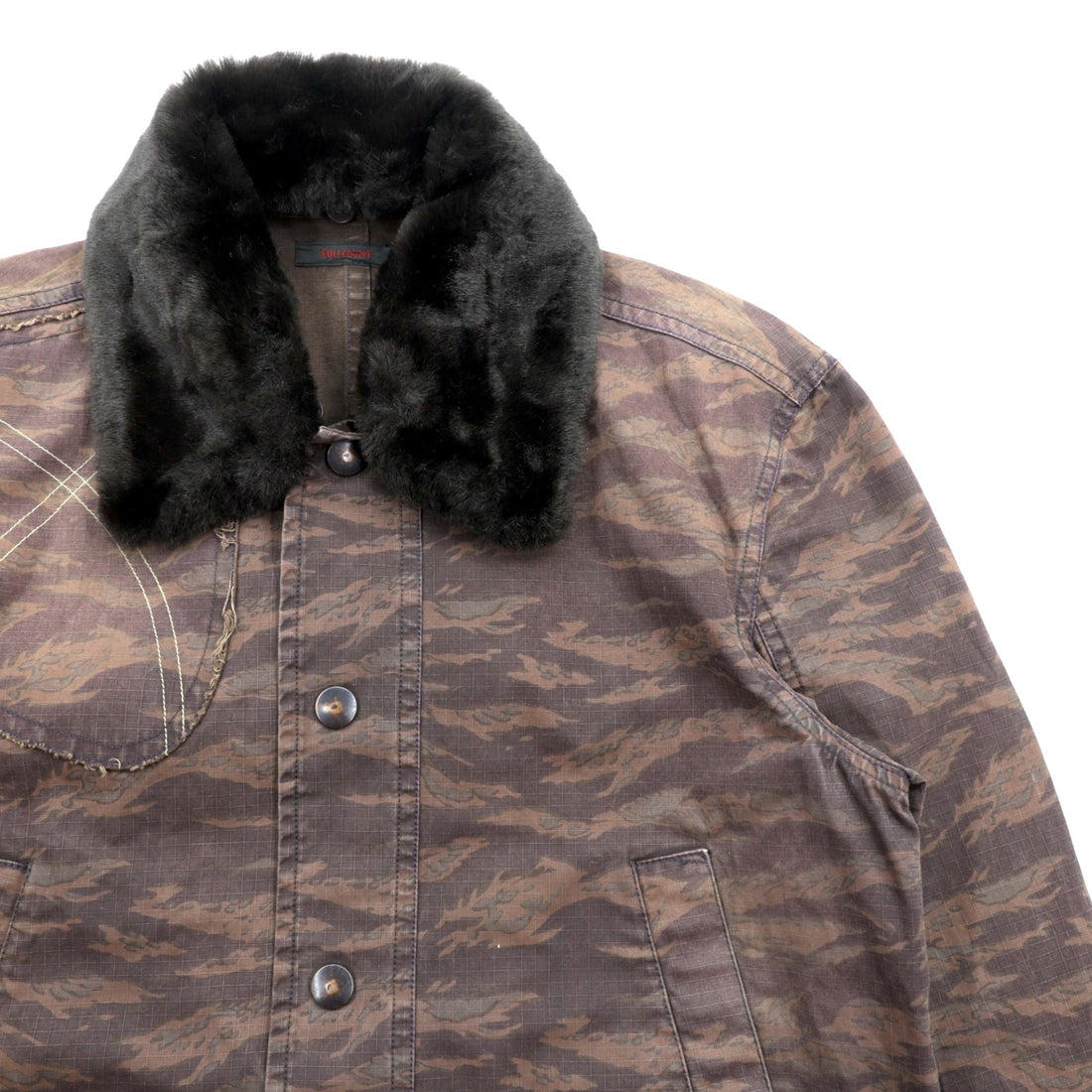 FULLCOUNT Boa Rips Top Deck Jacket, Size L, Camouflage Tiger Camo, Made in Japan