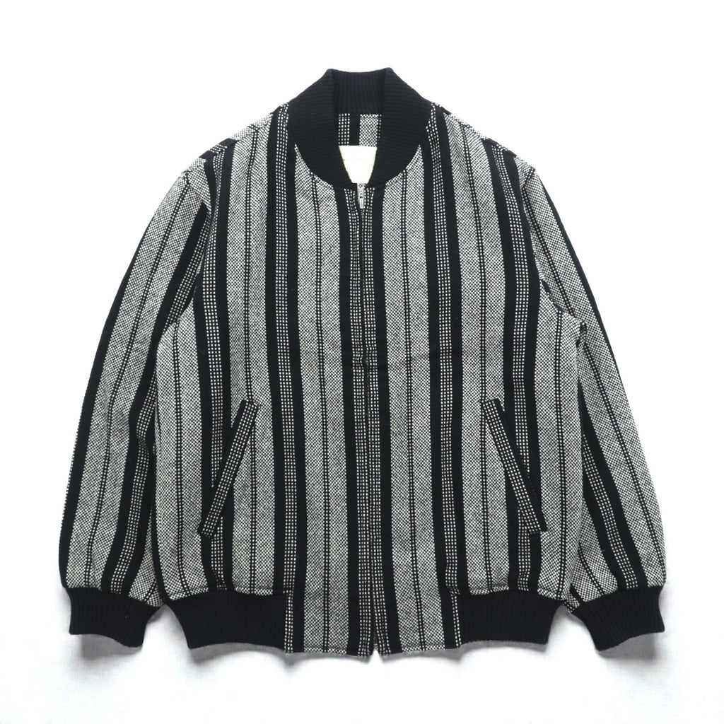 80s Japan Vintage Blouson ジップアップ ボンバージャケット M ウール ストライプ MEN'S WEAR WIN 80年代 日本製