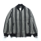 80s Japan Vintage Blouson ジップアップ ボンバージャケット M ウール ストライプ MEN'S WEAR WIN 80年代 日本製