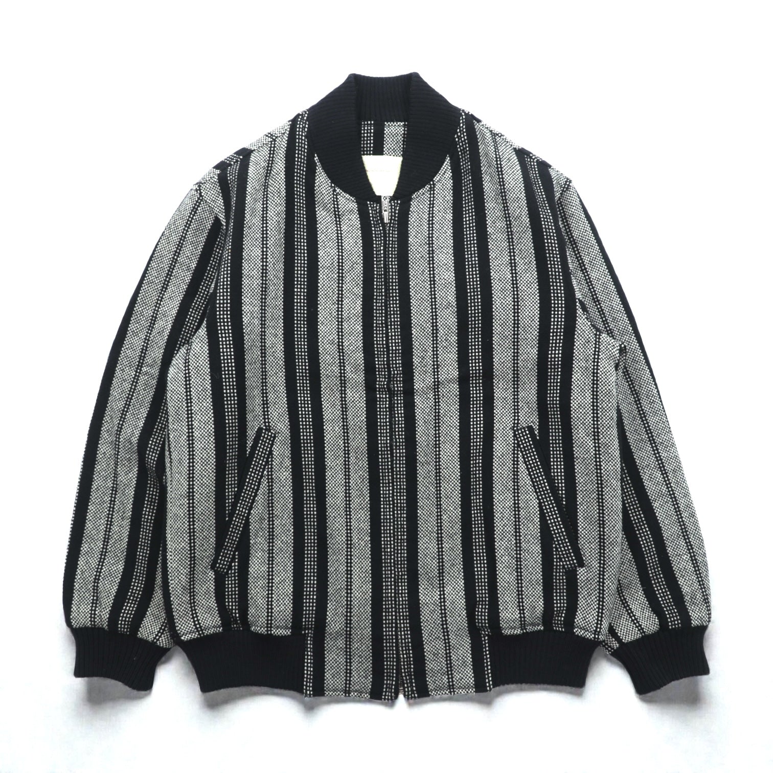 80s Japan Vintage Blouson ジップアップ ボンバージャケット M ウール ストライプ MEN'S WEAR WIN 80年代 日本製