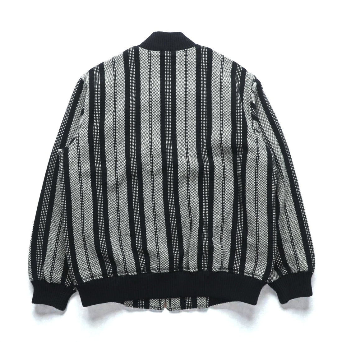 80s Japan Vintage Blouson Zip Up Bomber Jacket, Size M, Wool Stripe, Men's Wear, Win, 80s, Made in