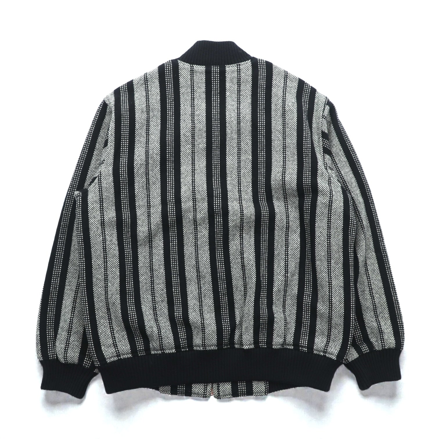 80s Japan Vintage Blouson ジップアップ ボンバージャケット M ウール ストライプ MEN'S WEAR WIN 80年代 日本製
